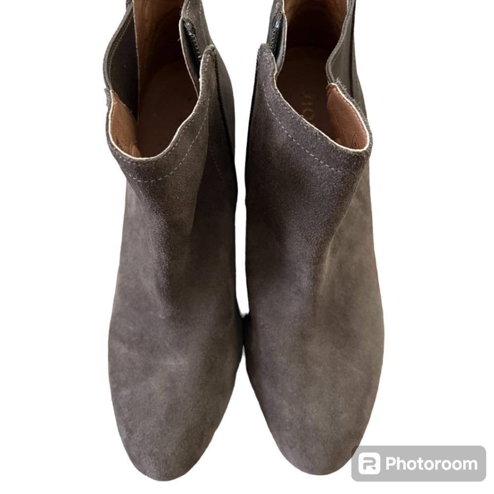Vionic Paloma Taupe Suede Wedge Booties Size 9 - Picture 3 of 10
